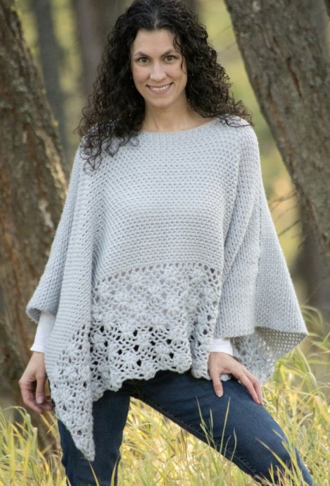 Frosted Petals Poncho
