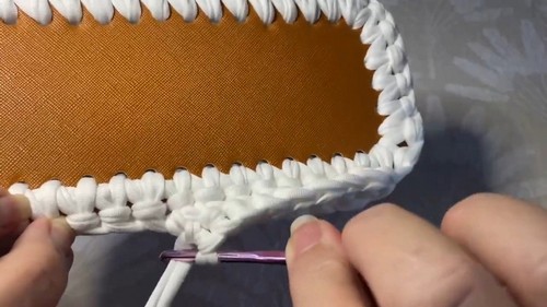 Crochet Fringe Clutch Purse With Pearl Button
