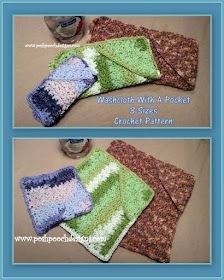 Crochet Washcloth With Pocket