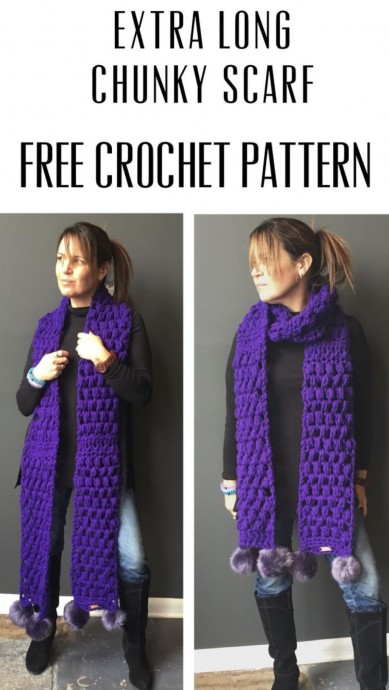 Crochet Extra Long Chunky Scarf