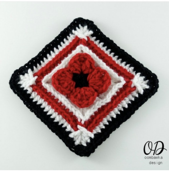 Poppy Afghan Square