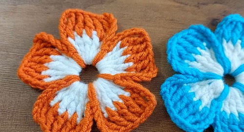 How to Create a Beautiful Crochet Flower with White and Orange Petals &ndash; Step-by-Step Guide