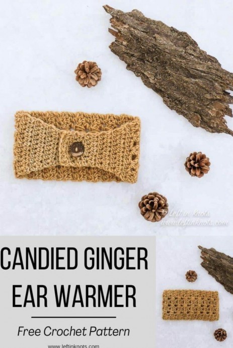 Crochet Candied Ginger Ear Warmer - Stylish Winter Accessory for Warm Ears Crochet Candied Ginger Ear Warmer - Stylish Winter Accessory for Warm Ears
