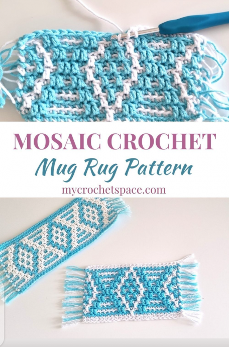 Mosaic Crochet Mug Rug