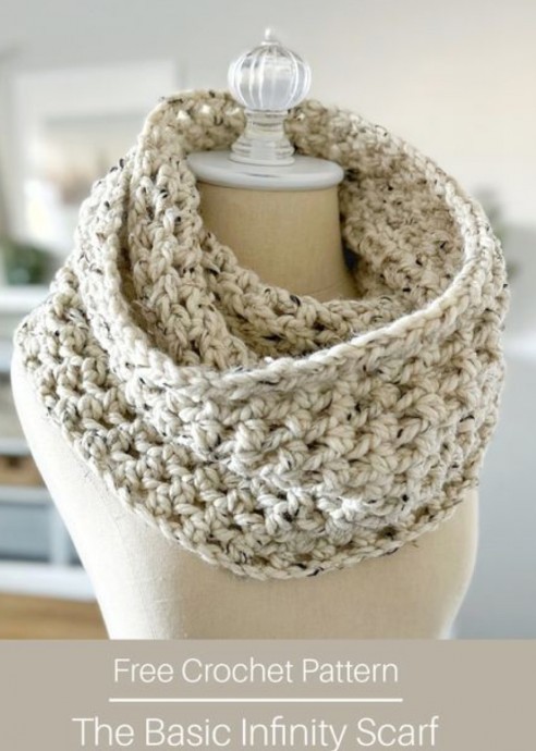 Crochet Basic Infinity Scarf (Free Pattern)