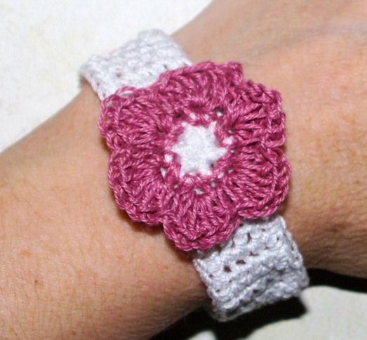 Crochet Flower Bracelet