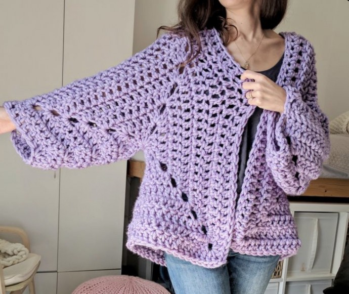 Super Chunky Hexagon Cardigan