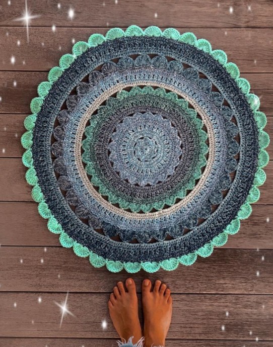 Crochet Tranquility Mandala Rug