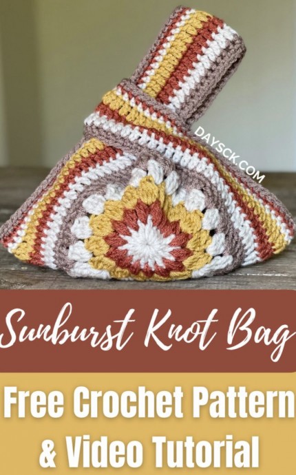 Crochet Sunburst Motif Knot Bag