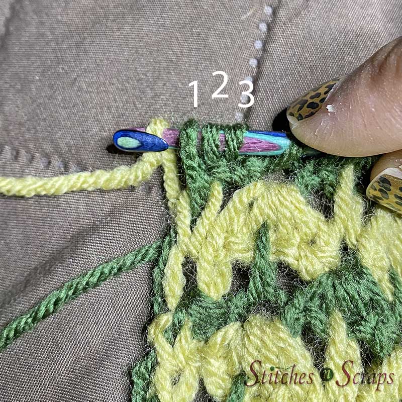 Crochet Tunisian Shells Blanket Square