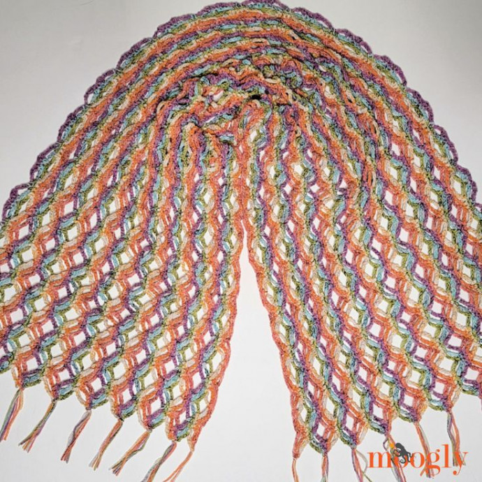 Crochet Rainbow Lattice Wrap