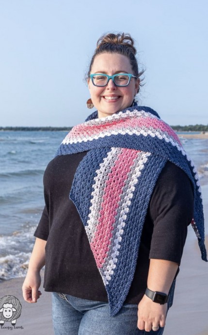 Crochet Triangle South Hampton Shawl