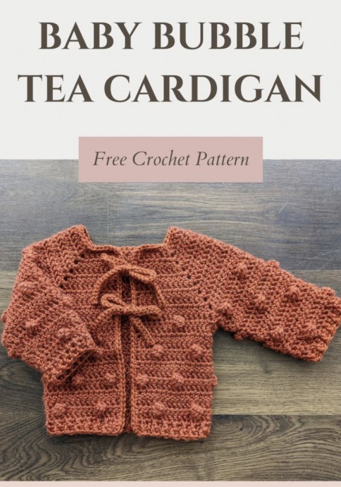 Crochet Baby Bubble Tea Cardigan