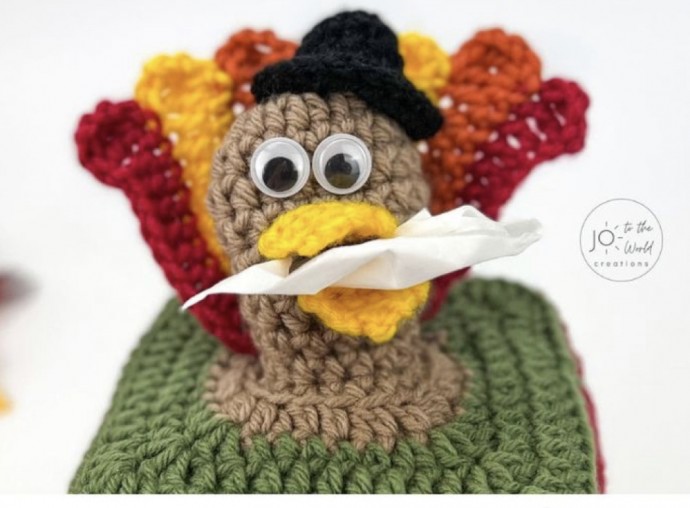 Crochet Turkey Tissue Dispenser (Free Pattern)