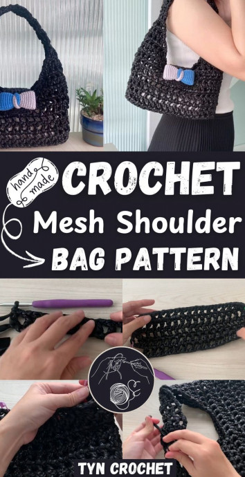 Craft Your Own Elegant Crochet Mesh Shoulder Bag - A Stylish Bohemian Accessory