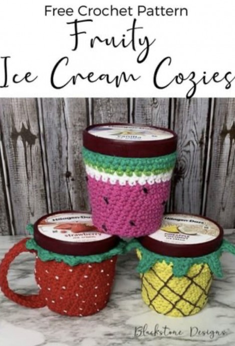 Create Adorable Fruity Ice Cream Cozies This Summer with This Fun Crochet Pattern Create Adorable Fruity Ice Cream Cozies This Summer with This Fun Crochet Pattern