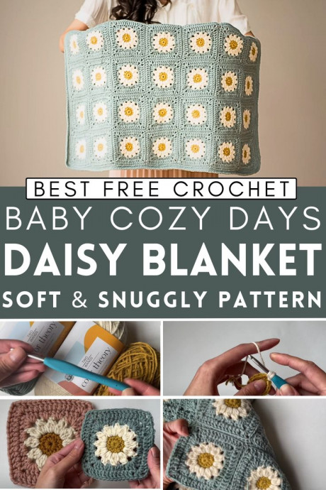Crochet Baby Daisy Blanket