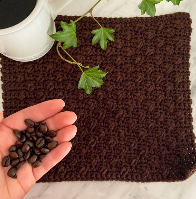 Crochet Coffee Bean Dishcloth