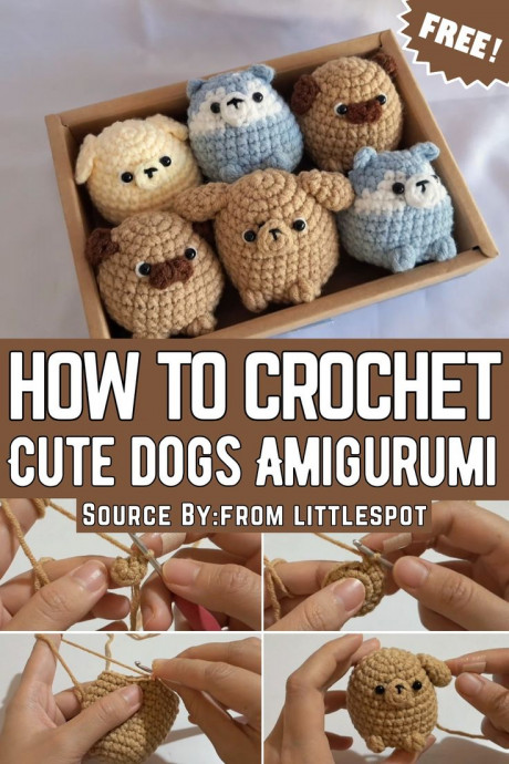 Create Adorable Crochet Dogs: Golden Retriever, Husky, Poodle, and Pug Step-by-Step Guide