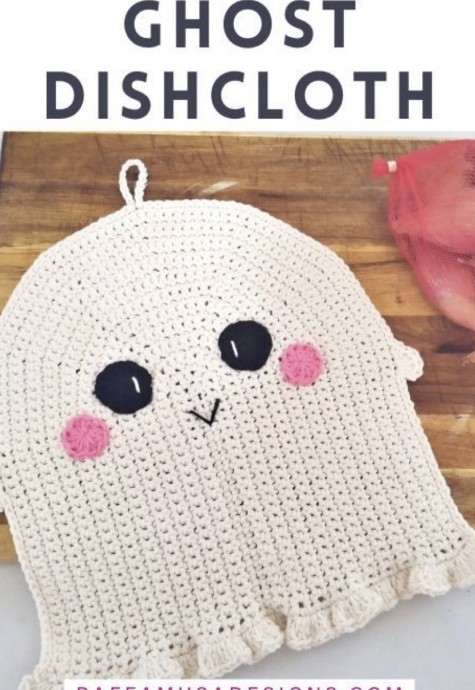 Halloween Ghost Dishcloth