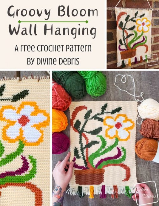 Crochet Groovy Bloom Wall Hanging Pattern - Create a Stunning Floral Decor for Your Home Crochet Groovy Bloom Wall Hanging Pattern - Create a Stunning Floral Decor for Your Home