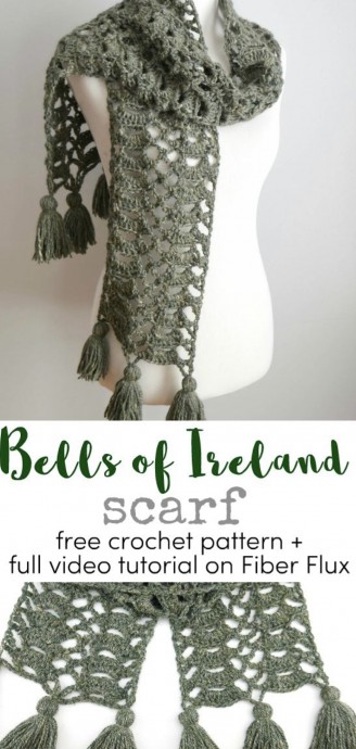 Free Crochet Pattern: Bells of Ireland Scarf