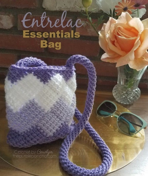Beautiful Entrelac Crochet Bag