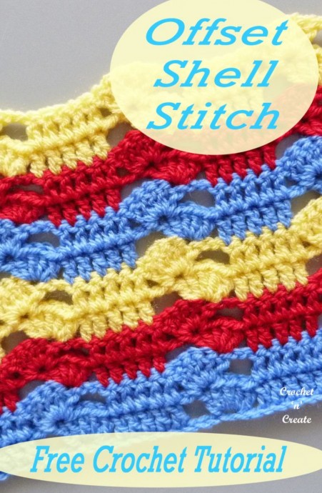 Crochet Offset Shell Stitch (Free Pattern)