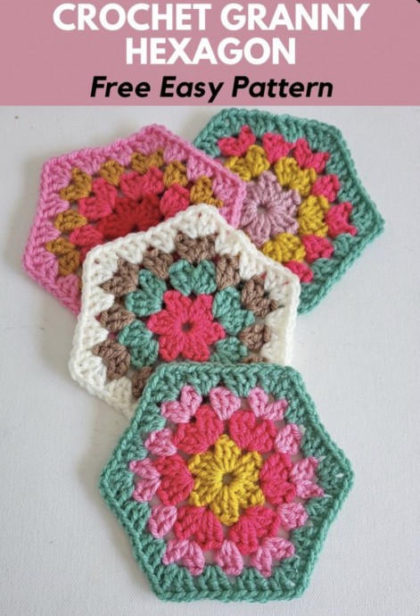 Granny Hexagon Crochet Pattern (FREE)