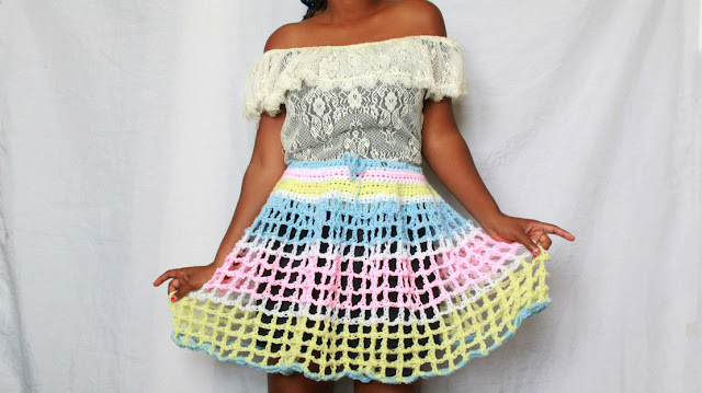 Add Charm to Your Wardrobe with the Crochet Drawstring Striped Skirt - A Trendy and Practical Fashion Choice Add Charm to Your Wardrobe with the Crochet Drawstring Striped Skirt - A Trendy and Practical Fashion Choice