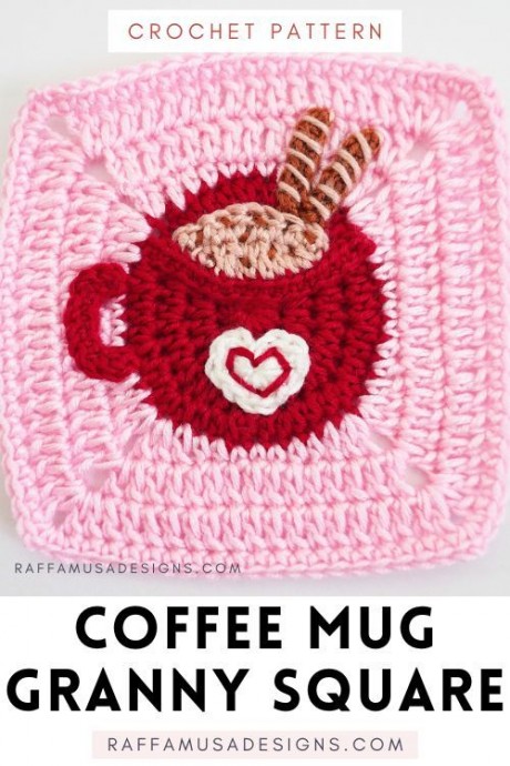 Crochet Coffee Cup Granny Square
