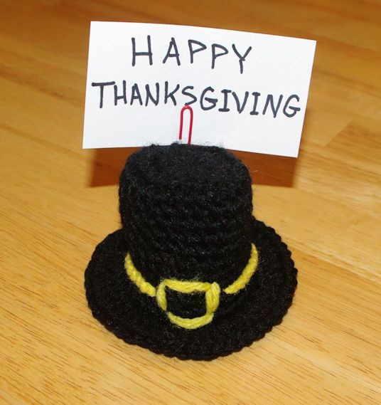 Enhance Your Thanksgiving Decor with Adorable Crochet Pilgrim Hat Place Card Holders Enhance Your Thanksgiving Decor with Adorable Crochet Pilgrim Hat Place Card Holders