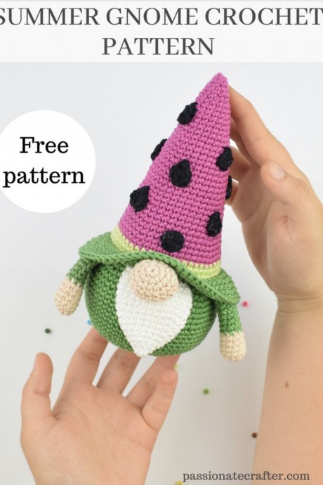 Watermelon Gnome Free Crochet Pattern