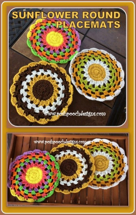 Create a Beautiful Crochet Sunflower Placemat for Your Table Decor