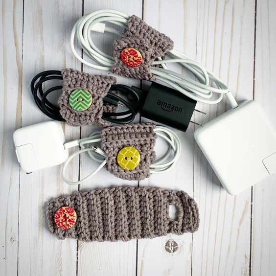 Discover the Elegant Crochet Ribbed Cord Keeper – Organize Your Cords in Style