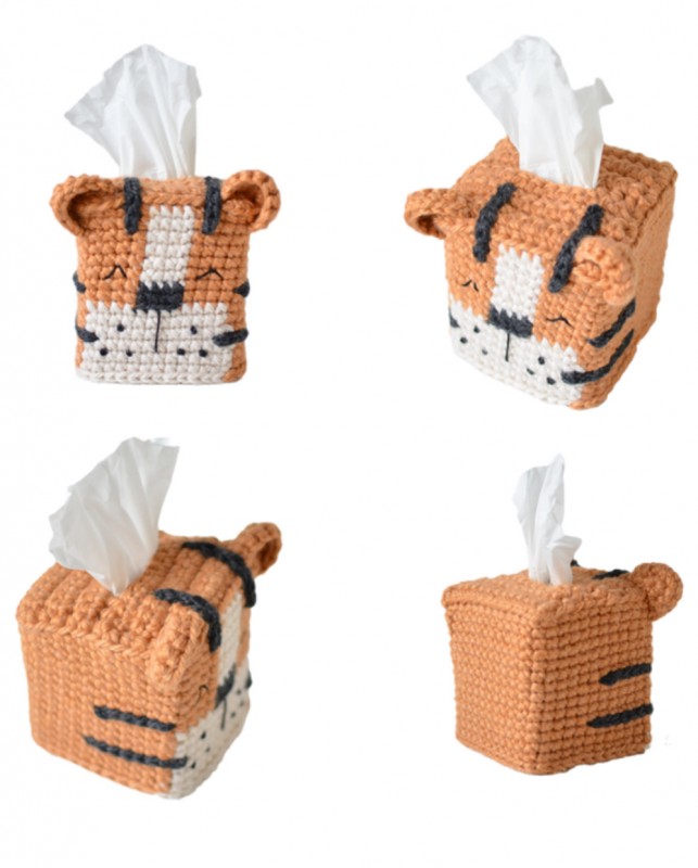 Create a Stunning Tiger Tissue Box Cover with This Easy Crochet Pattern