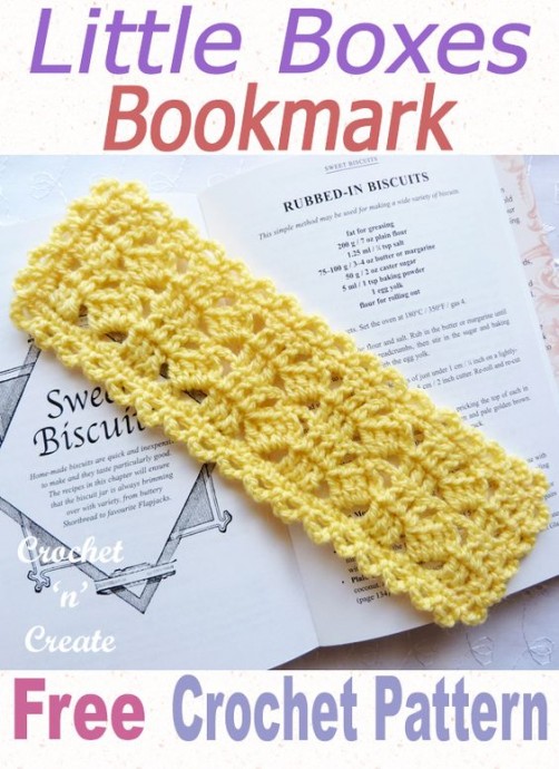 Crochet Little Boxes Bookmark