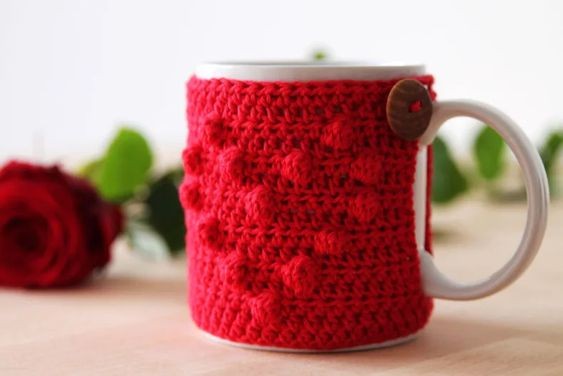 Create a Charming Crochet I Heart U Mug Cozy for Your Morning Coffee