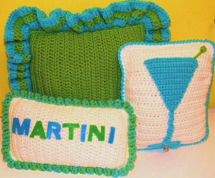 Crochet Martini Pillows