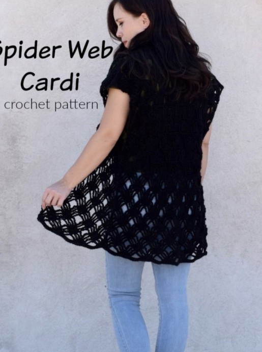 Spider Web Cardigan Crochet Pattern (FREE)