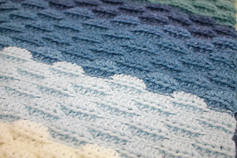 Crochet Modern Echo Waves Baby Blanket