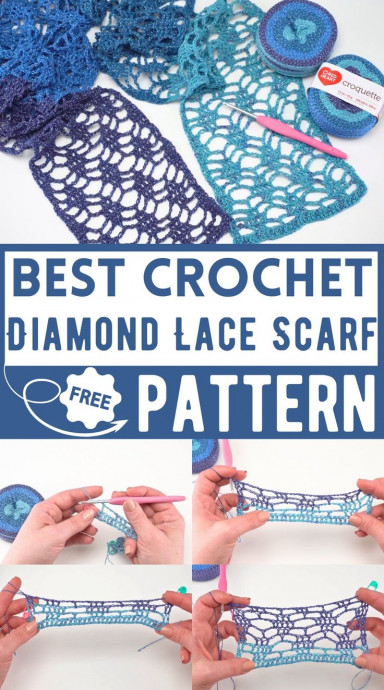 Create a Beautiful Crochet Diamond Lace Scarf - Step-by-Step Guide Create a Beautiful Crochet Diamond Lace Scarf - Step-by-Step Guide