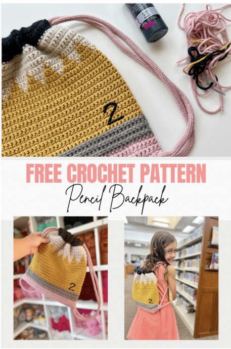 Crochet Pencil Backpack (Free Pattern)