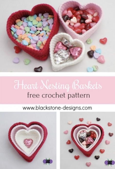 Create Beautiful Heart Nesting Baskets: A Fun and Creative Crochet Project Create Beautiful Heart Nesting Baskets: A Fun and Creative Crochet Project