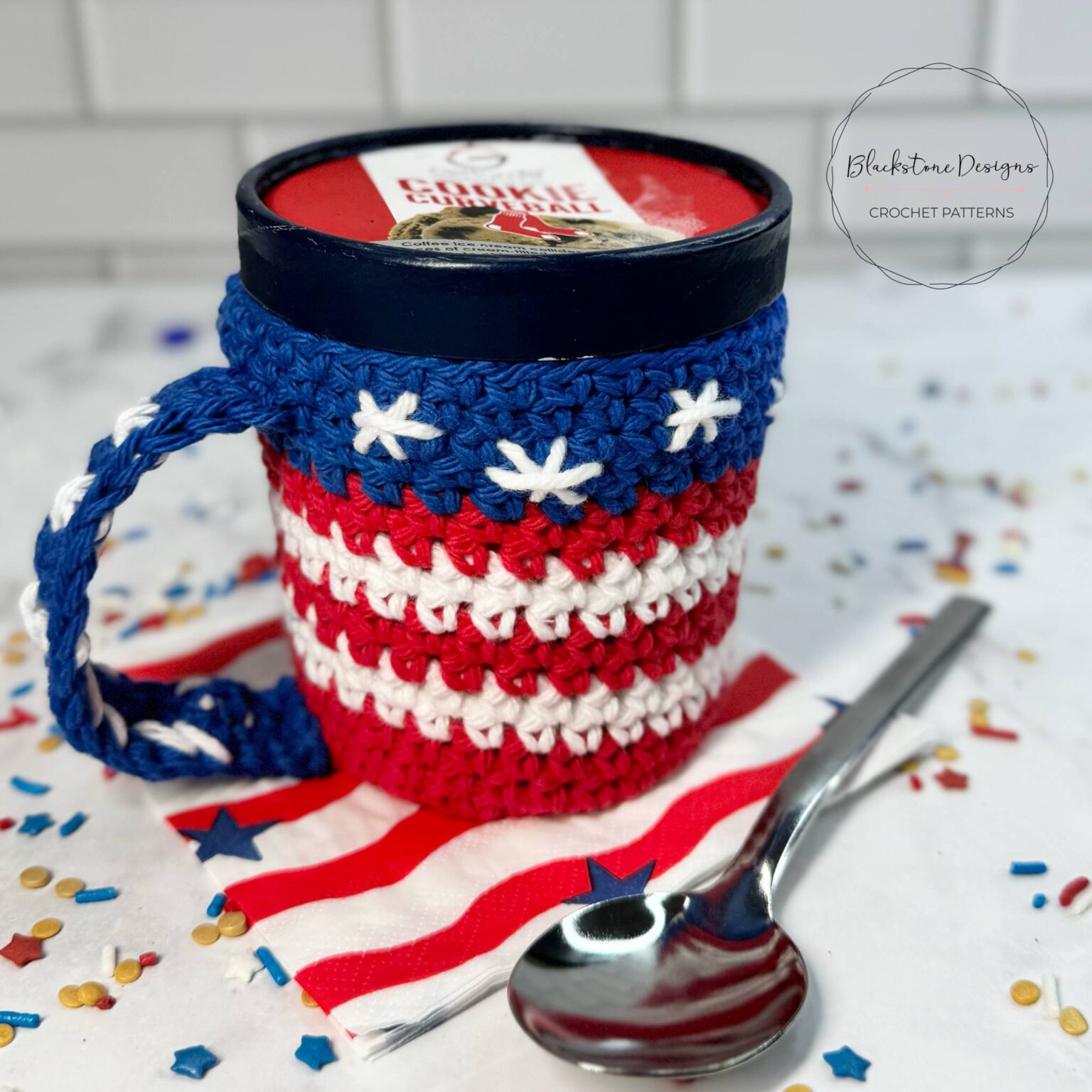 Create Your Own Crochet Americana Ice Cream Cozy for a Fun Summer Treat