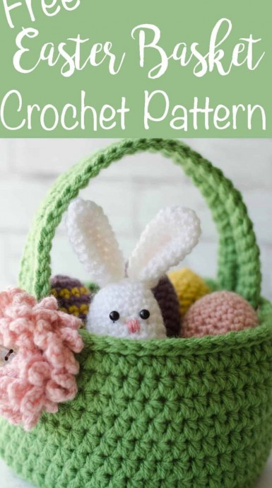 Crochet Easter Basket (Free Pattern)