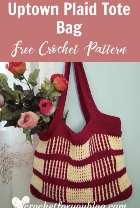 Crochet Uptown Plaid Tote Bag Free Pattern