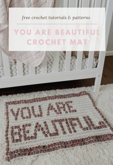 You Are Beautiful Crochet Mat