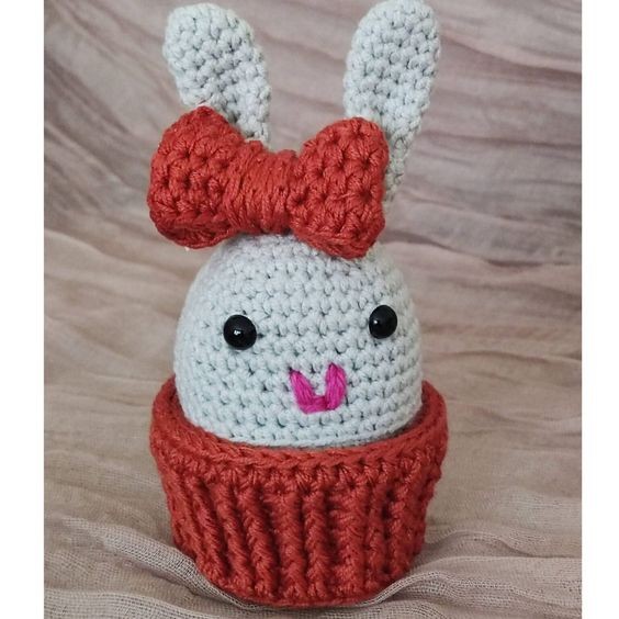 Crochet Bunny Cupcake