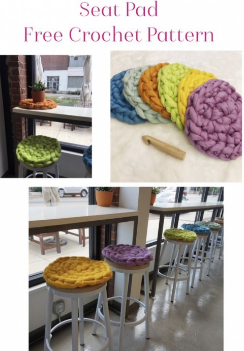 Crochet Merino Barstool Pads (Free Pattern)